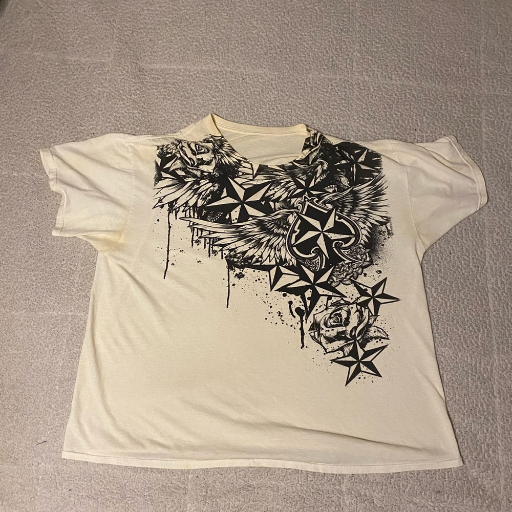 Y2K white shirt no tag fits like 2X